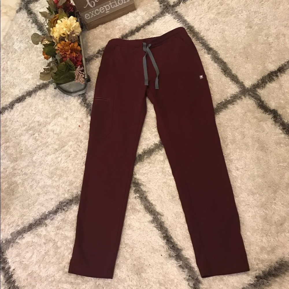 Figs Scrubs Burgundy Yola Pant- XS Regular